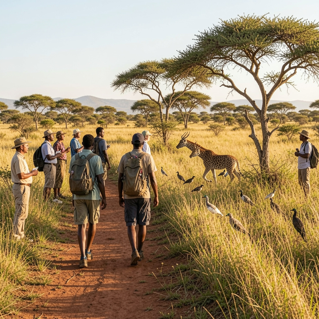freepik_african-bush-walk-with-stalking-predator-in-distance-and-birds-nearby-tourists-observing-sunlit-grassland_0006